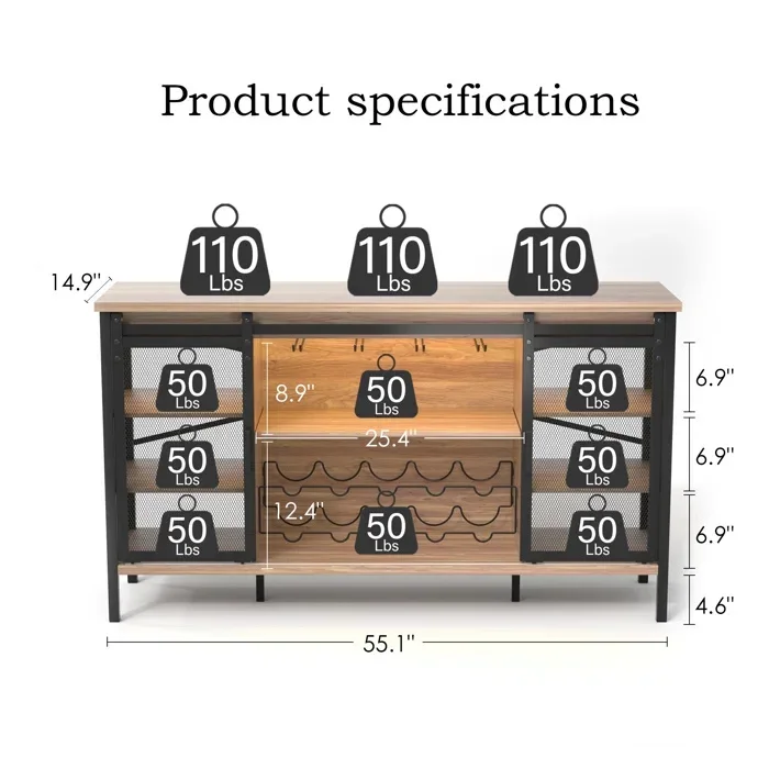 European Modern Style Living Room Wall Mounted Supermarket Bar Storage Wine Cabinet Display Rack