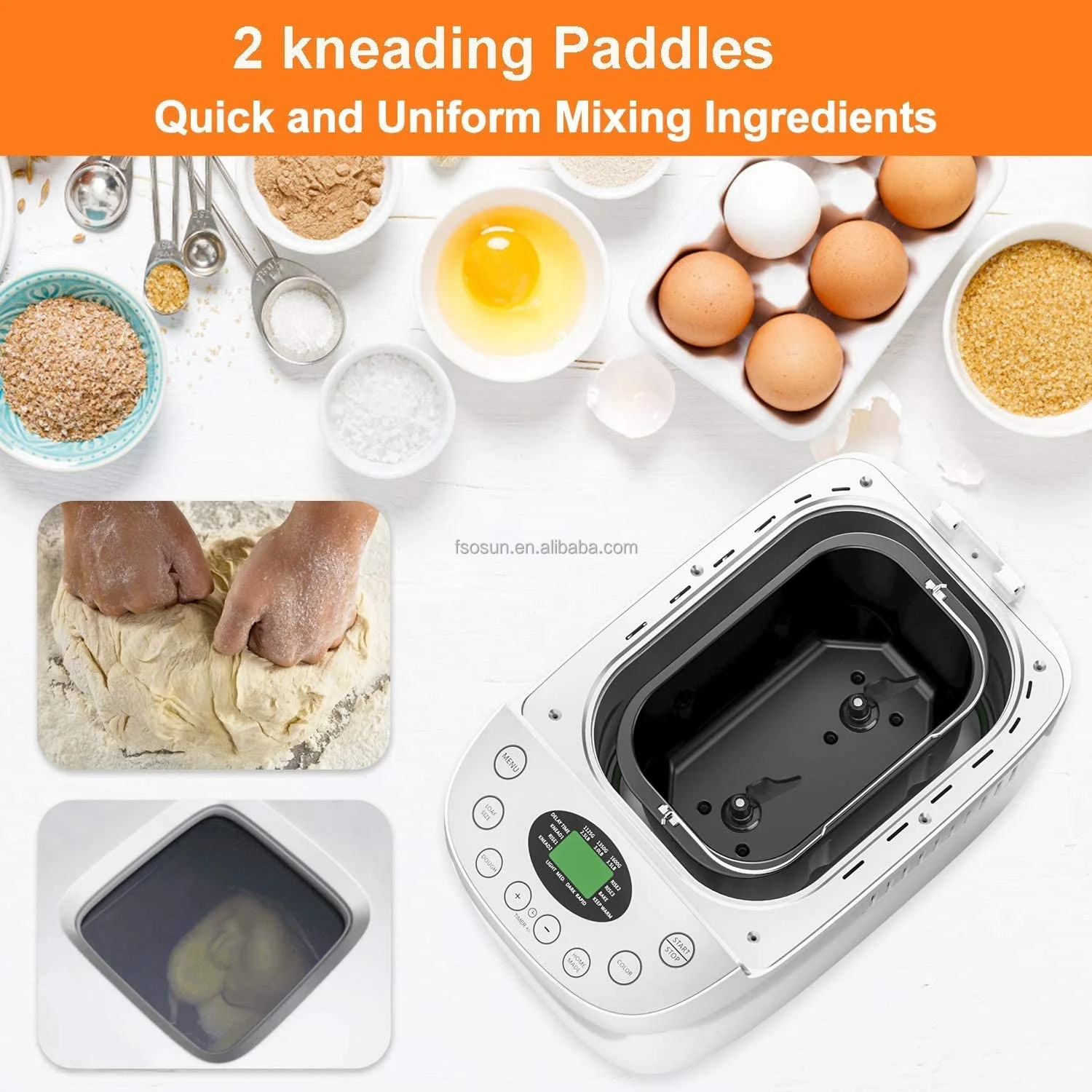 Programmable Bread Maker, Full Automatic, 15 in 1, 3.5lb Large Capacity