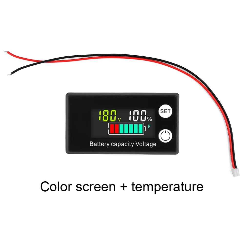 

6133A LCD Battery Capacity Indicator Temperature DC 8V-100V Lead Acid Lithium LiFePO4 Voltmeter Voltage Gauge Lower Version
