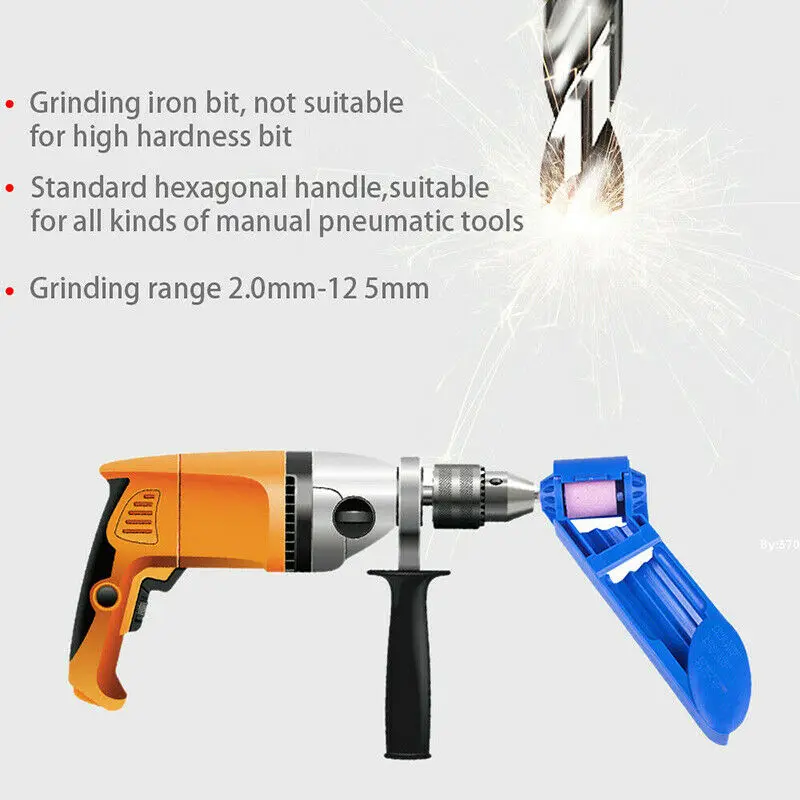 2-12.5mm Drill Bit Sharpener Portable Corundum Grinding Wheel Tool Corundum Resisting Drill Polishing Grinder Wheel Tool 2