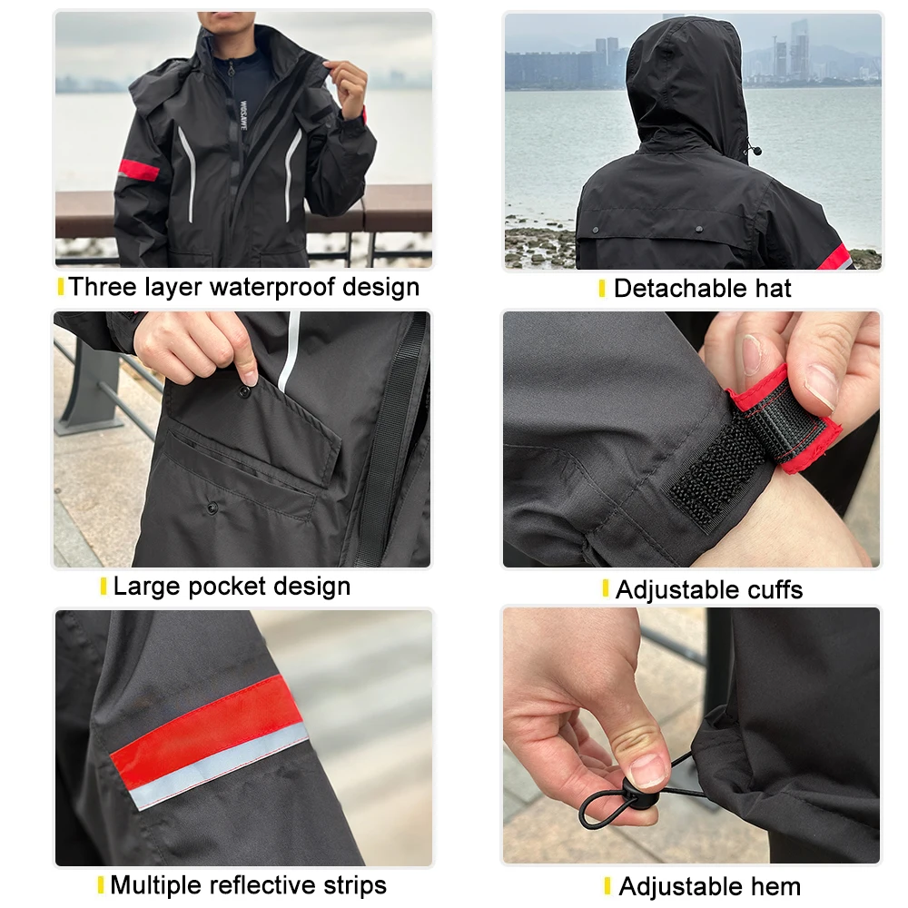 Motorcycle Raincoat Jacket Unisex Waterproof Motocross Suit Hiking Coat motorcycle jacket,motorcycle raincoat,raincoat suit,bike raincoat,hiking jacket