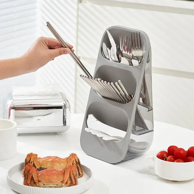 2PCS Cutlery Storage Tray Knife Block Holder Tableware Organizer Spoon Fork Separation Box Kitchen Drawer Container Cabinet