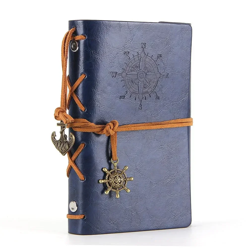 Vintage Leather-Covered Notebook and Journal with Replaceable Kraft Paper
