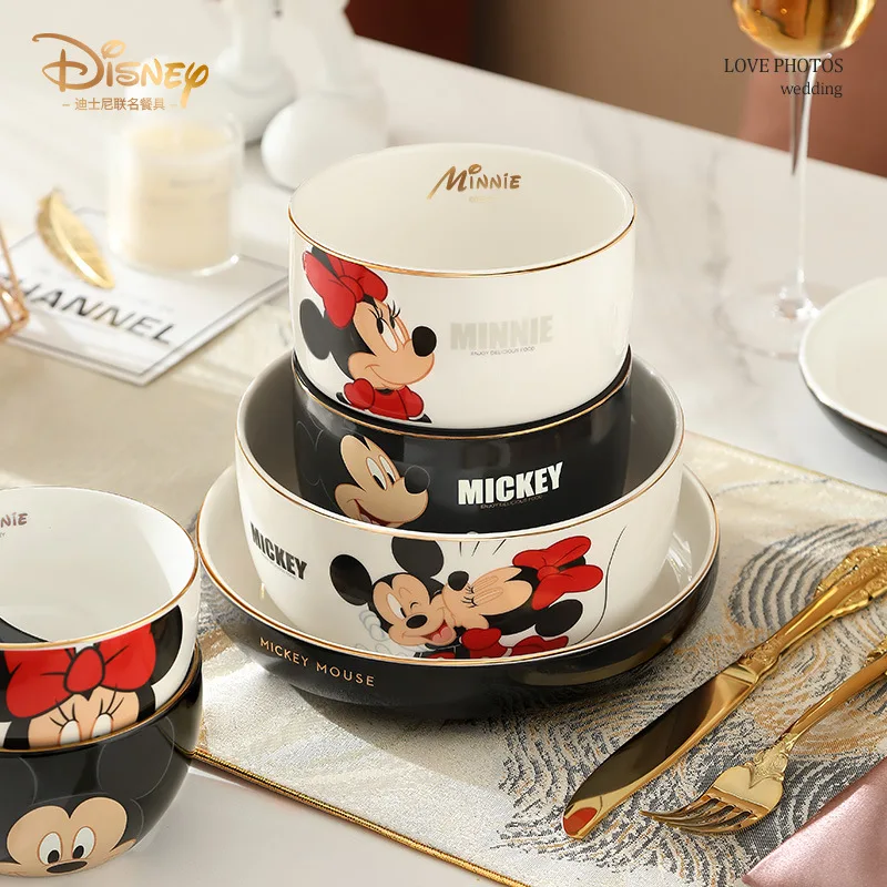 Disney-vajilla Kawaii de dibujos animados para niños, plato de cerámica  creativa, Mickey Mouse, Minnie, Pato Donald, Margarita, regalo de moda -  AliExpress