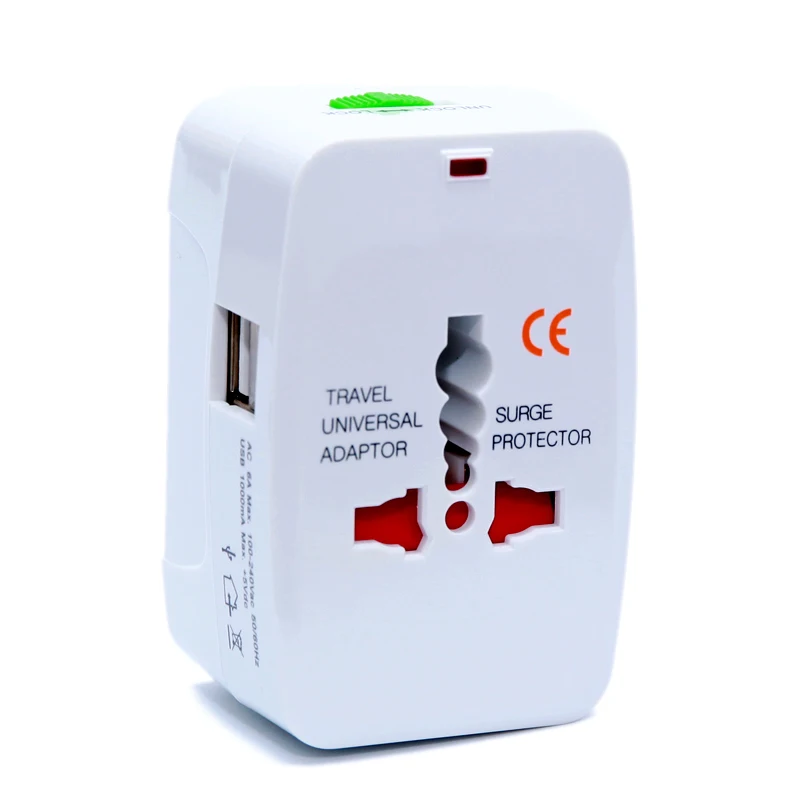 Global All-in-One Travel Adapter Dual USB Charging Port for US EU UK Australia Universal Wall AC travel adapter