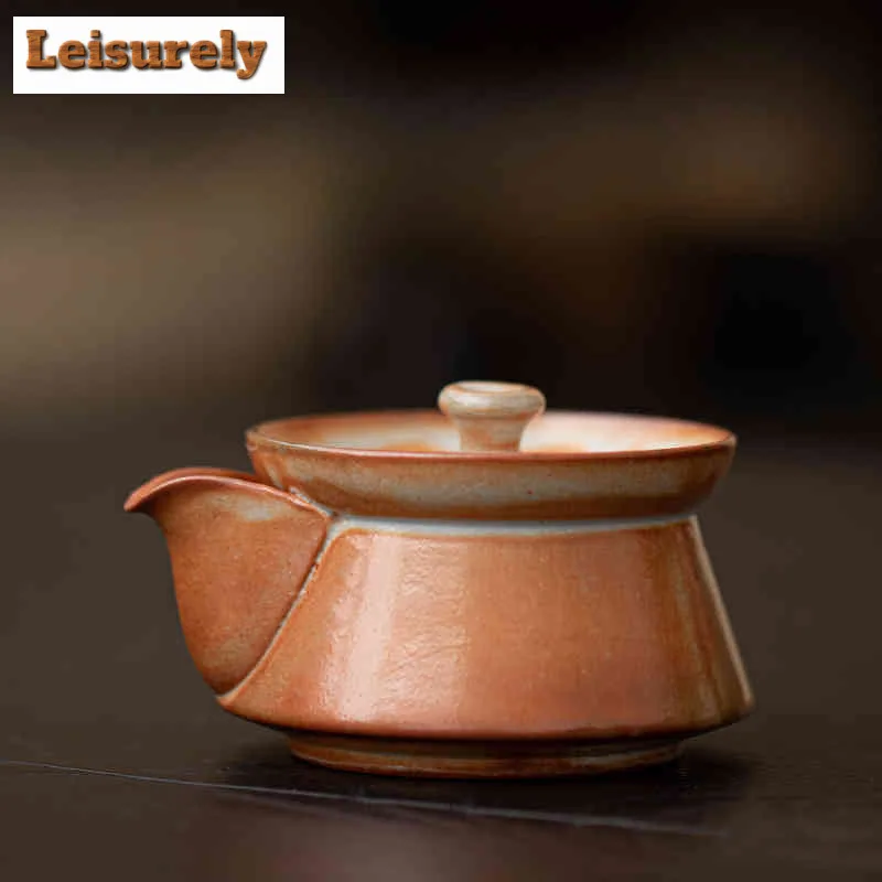 Zhiye Wood-fired Porcelain Handheld Teapot Aesthetic Tea Infuser Pot Tea Brewing Kettle With Strainer Teaset Supplies Ornaments