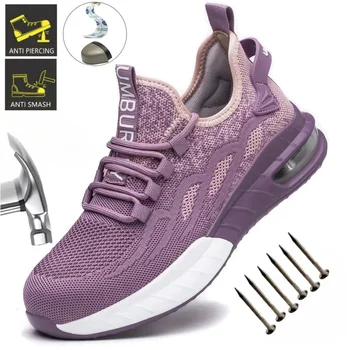 Scarpe antinfortunistiche da donna per stivali antinfortunistici da lavoro Puntale in acciaio traspirante Scarpe da ginnastica sportive da lavoro a prova di foratura Stivali tattici da costruzione 1