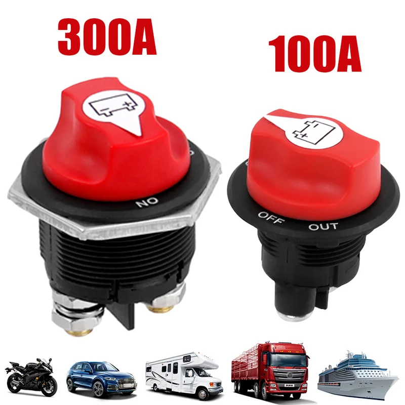 100A Car Battery Rotary Disconnect Switch Safe Cut Off Isolator Power Disconnecter for Motorcycle Truck Marine Boat RV car battery terminal link switch quick cut off disconnect isolator switch car truck vehicle parts auto accessories