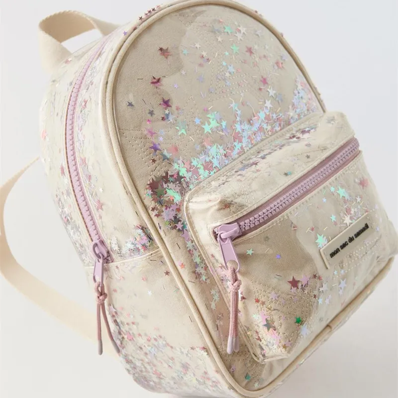 GORGEOUS STAR SPARKLE BACKPACK (NEW ARRIVAL) Hot Pink Glitter Galaxy Stars Backpack by 2sweet4words  main image 3