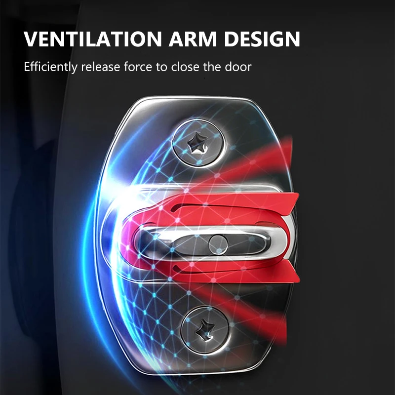 Car Door Lock Shock Pad 4pcs Silicone Auto Door Lock Protection Cover Force Release Arm Design for Car Truck Latch