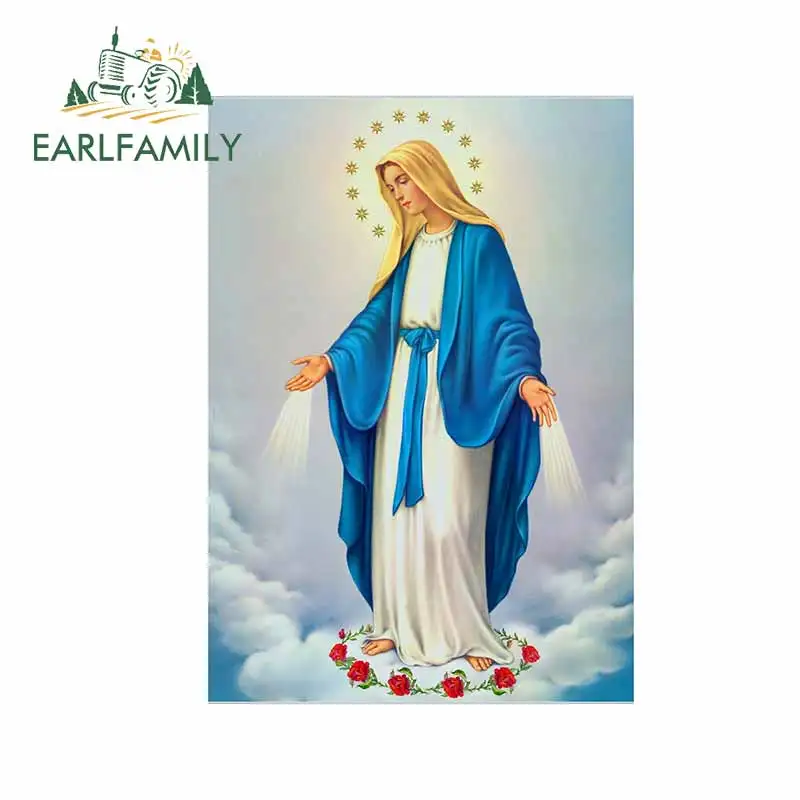 

EARLFAMILY 13cm x 9.1cm for Virgin Mary Immaculate Conception Cartoon VAN Car Stickers Suitable Bumper Car Styling Vinyl Decal