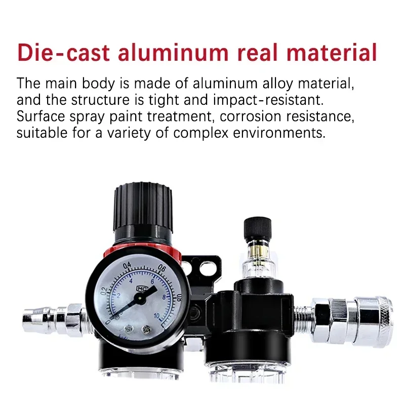 AFC2000 AFR2000 + AL2000 G1/4 Air Compressor Oil and Water Separator Air Filter Is Used To Reduce The Pressure Valve Regulator