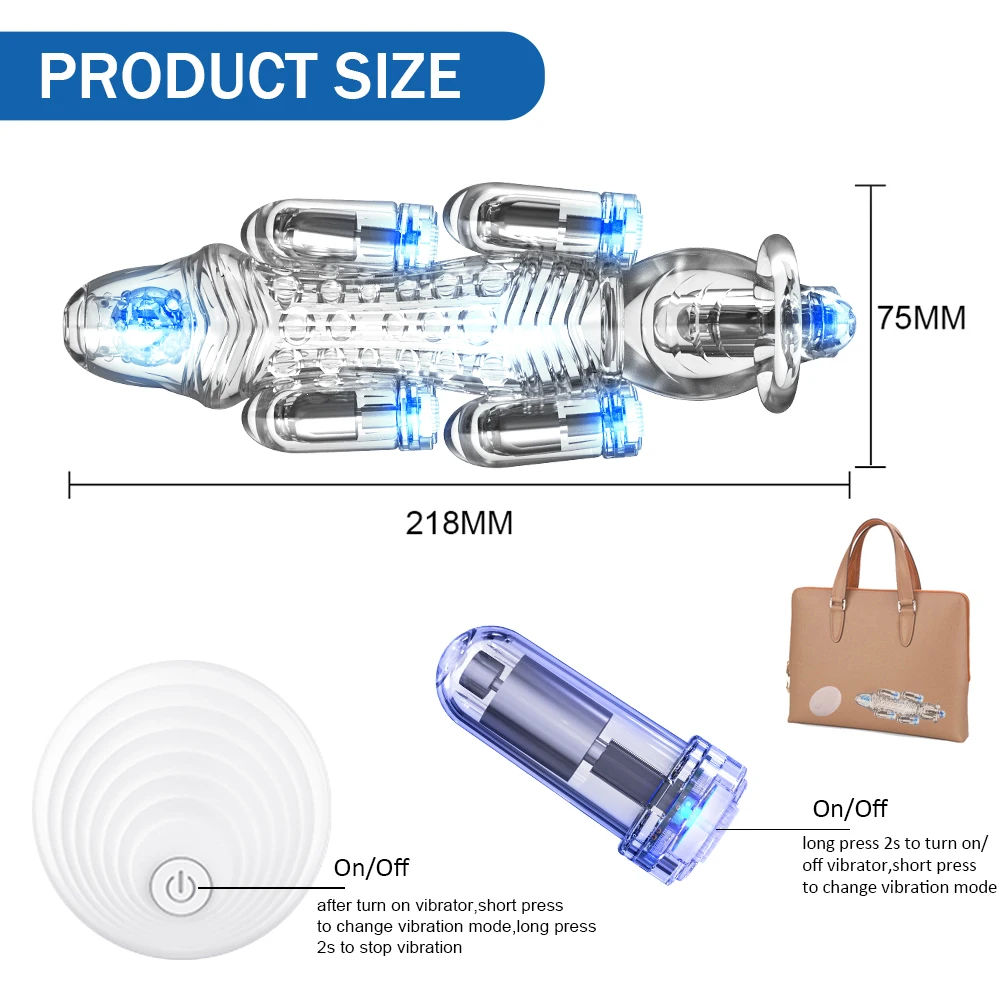 Vibromasseur de gland avec télécommande, vibromasseur de gland pour hommes, appareil d'entraînement du pénis, entraîneur de gland pour retarder l'éjaculation, sextoy_voghion.com