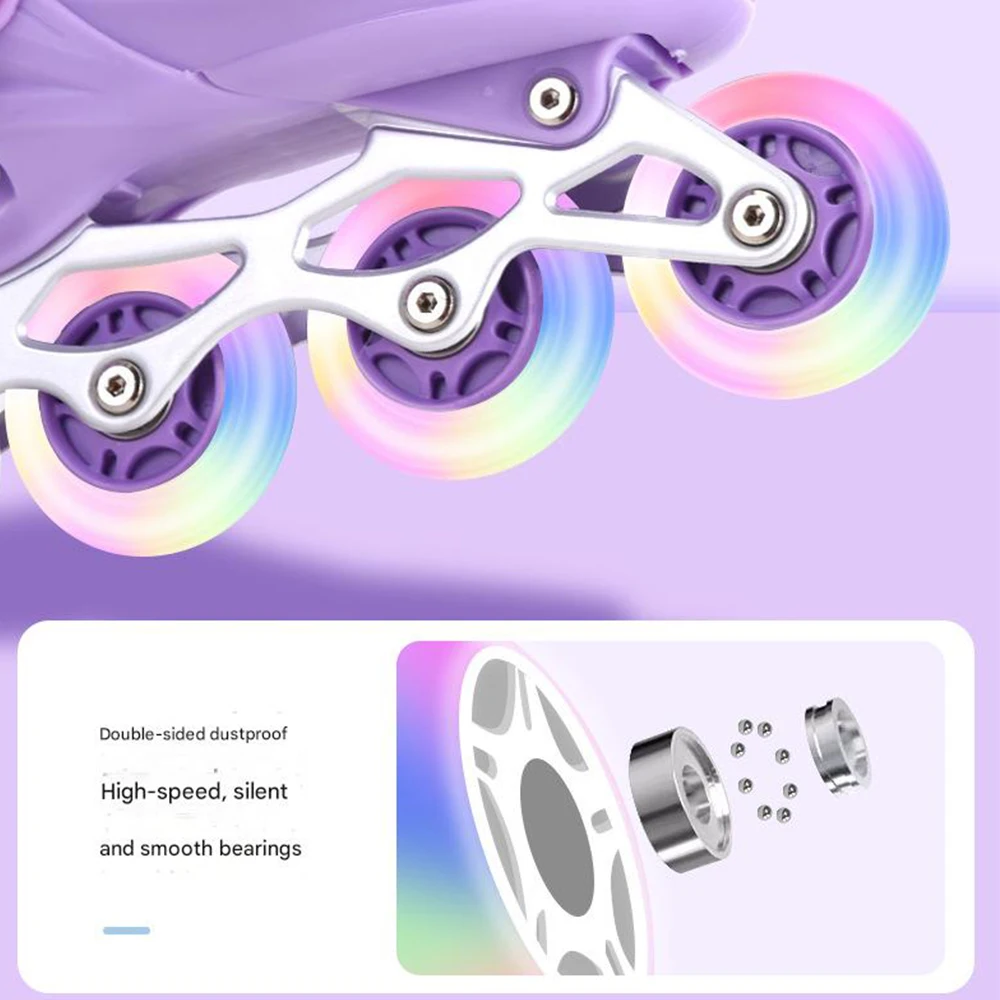 Kids Inline Roller Skate Shoes For Women Men Adult Flashing Quad Sneakers For Boys Girls Outdoor Skating Skates Gifts Full Set