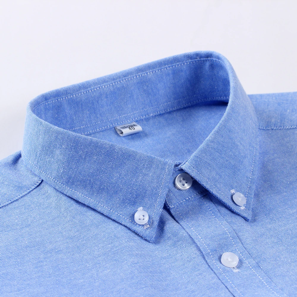 Men's Cotton Blend Long Sleeve Striped Oxford Woven Shirt Front Patch Chest Pocket Button-down Spring Autumn Casual Shirts cotton shirt,long sleeve shirt,men casual shirt
