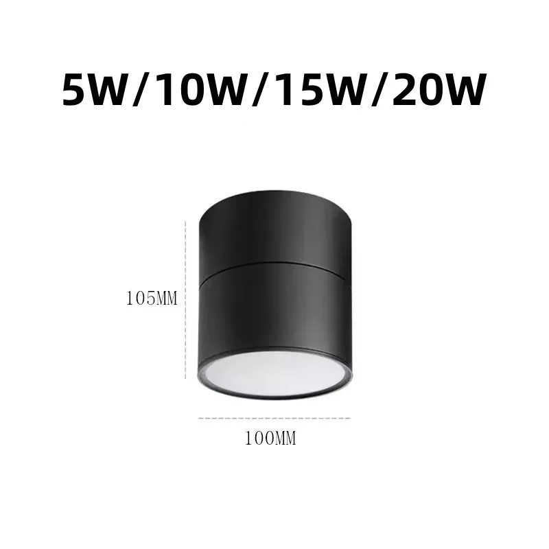 디밍이 가능한 표면 장착형 LED 통 10W/15W 회전 LED 스포트 라이트 천장 조명 LED 드라이버 AC110V/220V 홈 인테리어