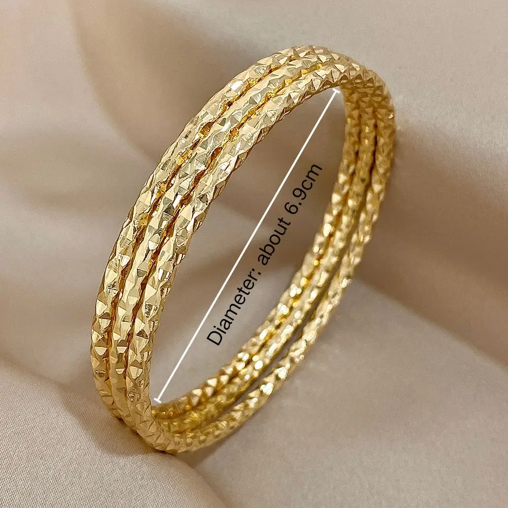 Simple Spiral Pattern Circle Bracelets Bangle for Women Cuff Wristband Stackable Waterproof Jewelry Gifts 3Pcs/Set,bangle bracelet