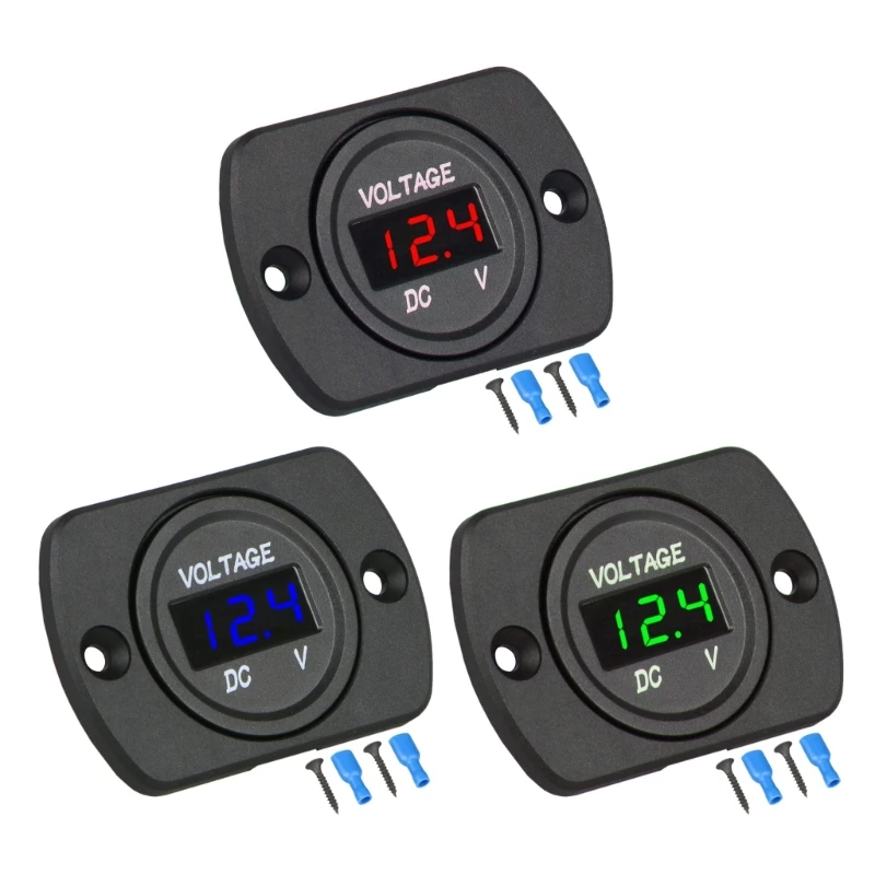 

Universal 12V/24V Motorcycle Truck Marine Car Voltmeter LED Digital Display Panel Waterproof Voltage Tester Gauge Meter