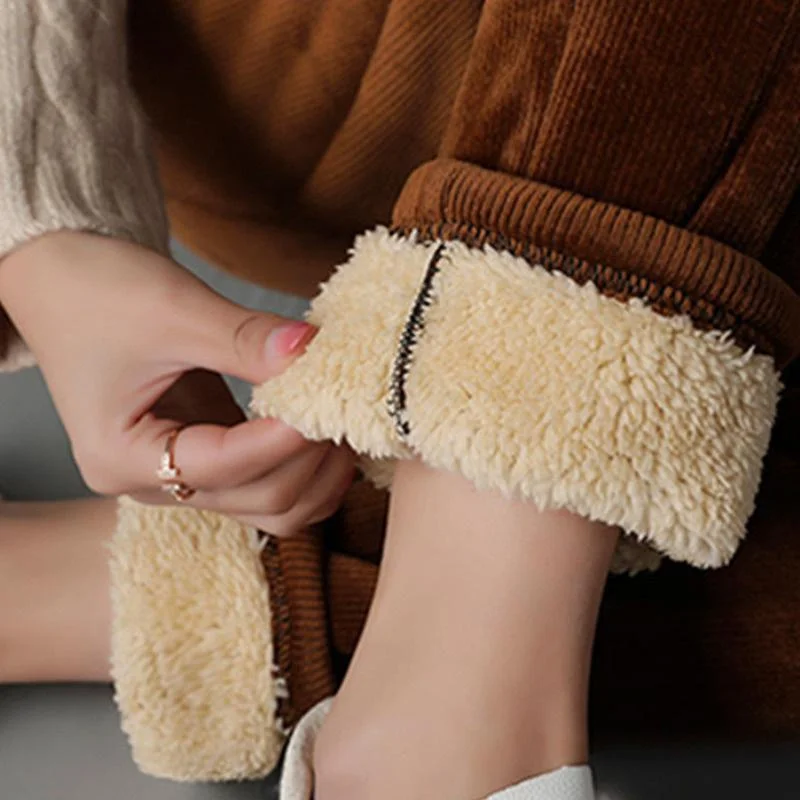 Women's Winter Warm Sports Slim Fit Pants with Plush Lining Elastic Jogging Pants Women's Sports Pants Casual Pants