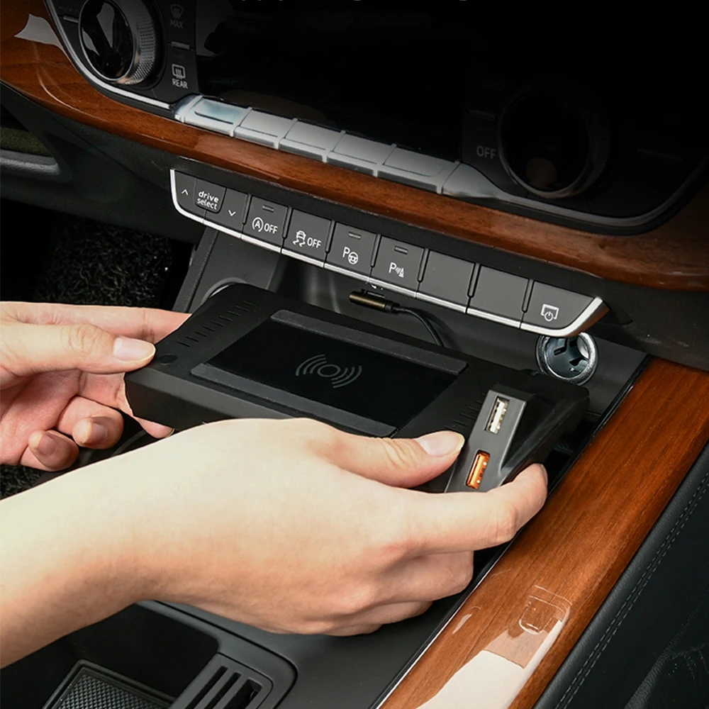 Audi A5 Q7 Wireless Charging ZJCGO 15W Car QI Mobile Phone Fast