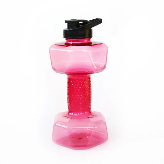 1pc 1500ml High Capacity Plastic Dumbbell Shaped Portable Water Bottle Creative Fitness Dumbbells Sport Bottle 4