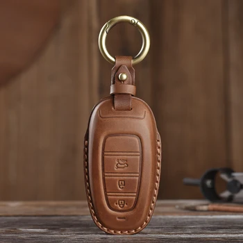 3 Btn Retro Leather Car Key Fob Cover per Hyundai Solaris Sonata Hybrid NEXO NX4 New Grand Santa Fe Tucson 2020 2021 - 3 Btn Retro Leather Car Key Fob Cover per Hyundai Solaris Sonata Hybrid NEXO NX4