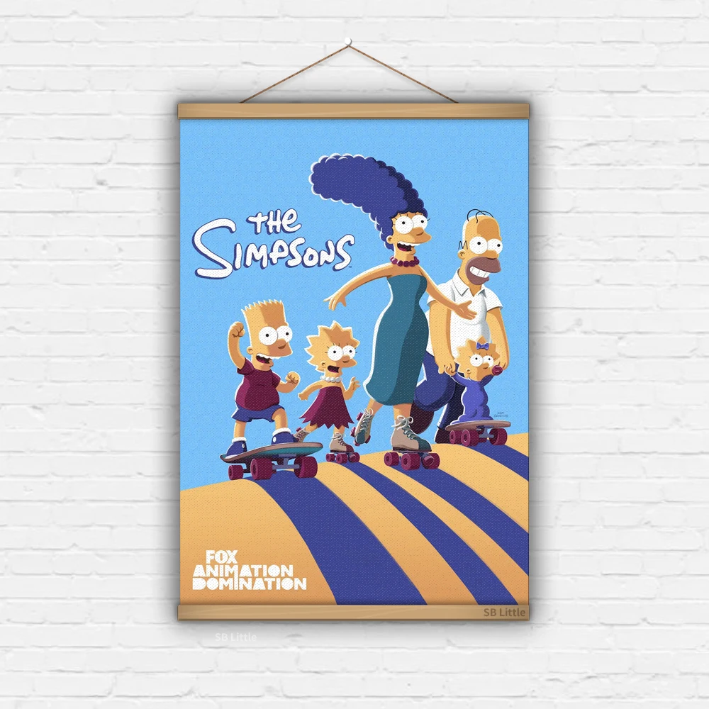 The Simpsons Season 33 Scroll Art Print Movie Canvas Poster Painting Decor Unframed Arazzo Decorativo Design