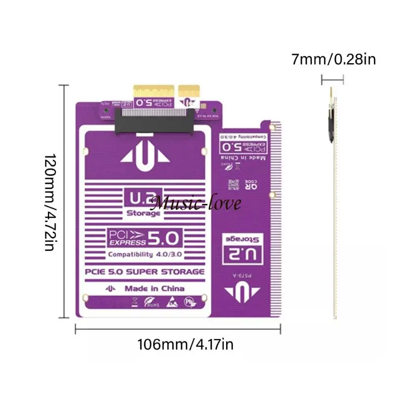 강력한 냉각 시스템 효율적인 203A를 갖춘 SFF 8639 드라이브용 PCIe 5.0 4X U.2 확장 카드