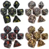 DnD Metal Dice Set - Hollow Skull Design Zinc Alloy Dice, Copper Red 7pc Polyhedral RPG Dice Set for D&D 6