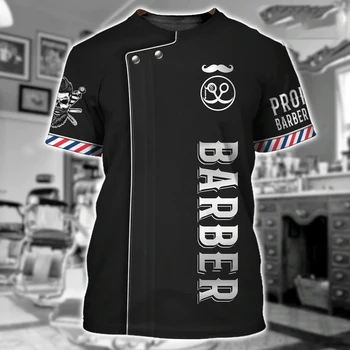 2023 Hot Sale Barber Shop Men's T Shirt Tops 3D Print Custom Personalized Short Sleeve Pullover Male Summer Fashion Cool Tees 3