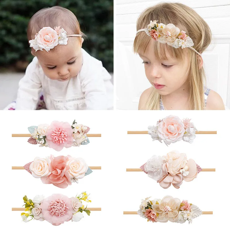 Newborn Lovely Lace Artificial Flower Headband for Baby Girl Hair