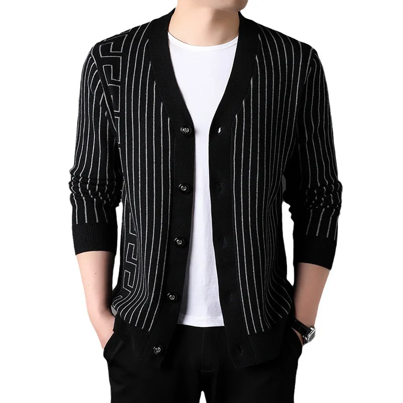 

Men's Cardigan Knitted Sweater Outer Wear Winter Young Men's Business Casual Spring and Autumn Coat Top Knitted