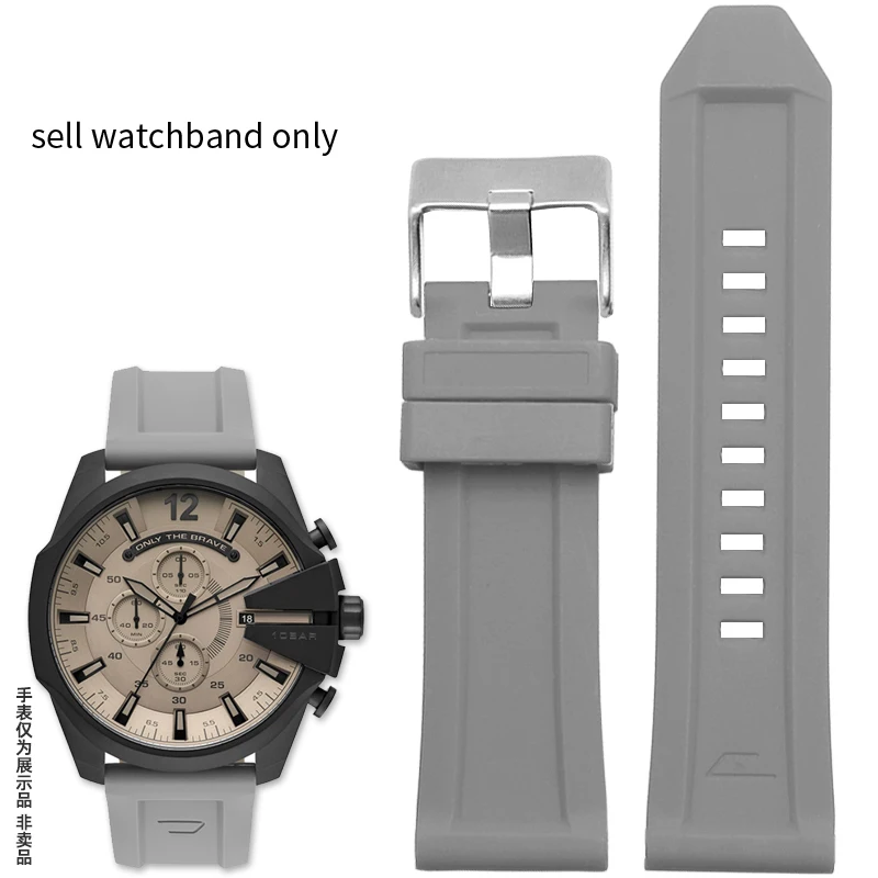 Premium Waterproof Silicone Rubber Watch Band - Soft, Durable Large Strap