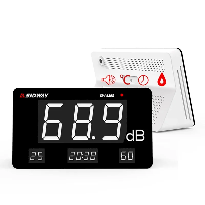 

SNDWAY SW-525S Sound Level Meter Clock temperature humidity monitor 4 in 1 indoor monitor