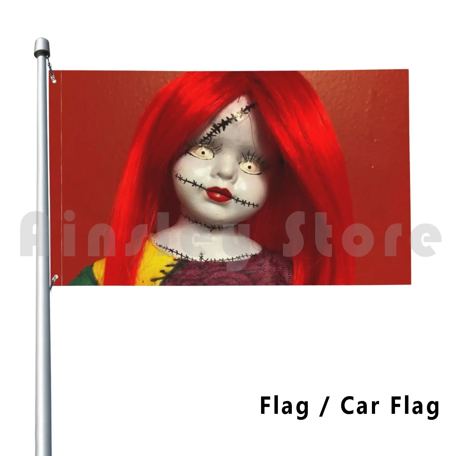 Sally Flag Car Flag Printing Custom Demon Doll Horror Doll Creepy Horror Witch Nightmare Spaventoso Pinhead Hell