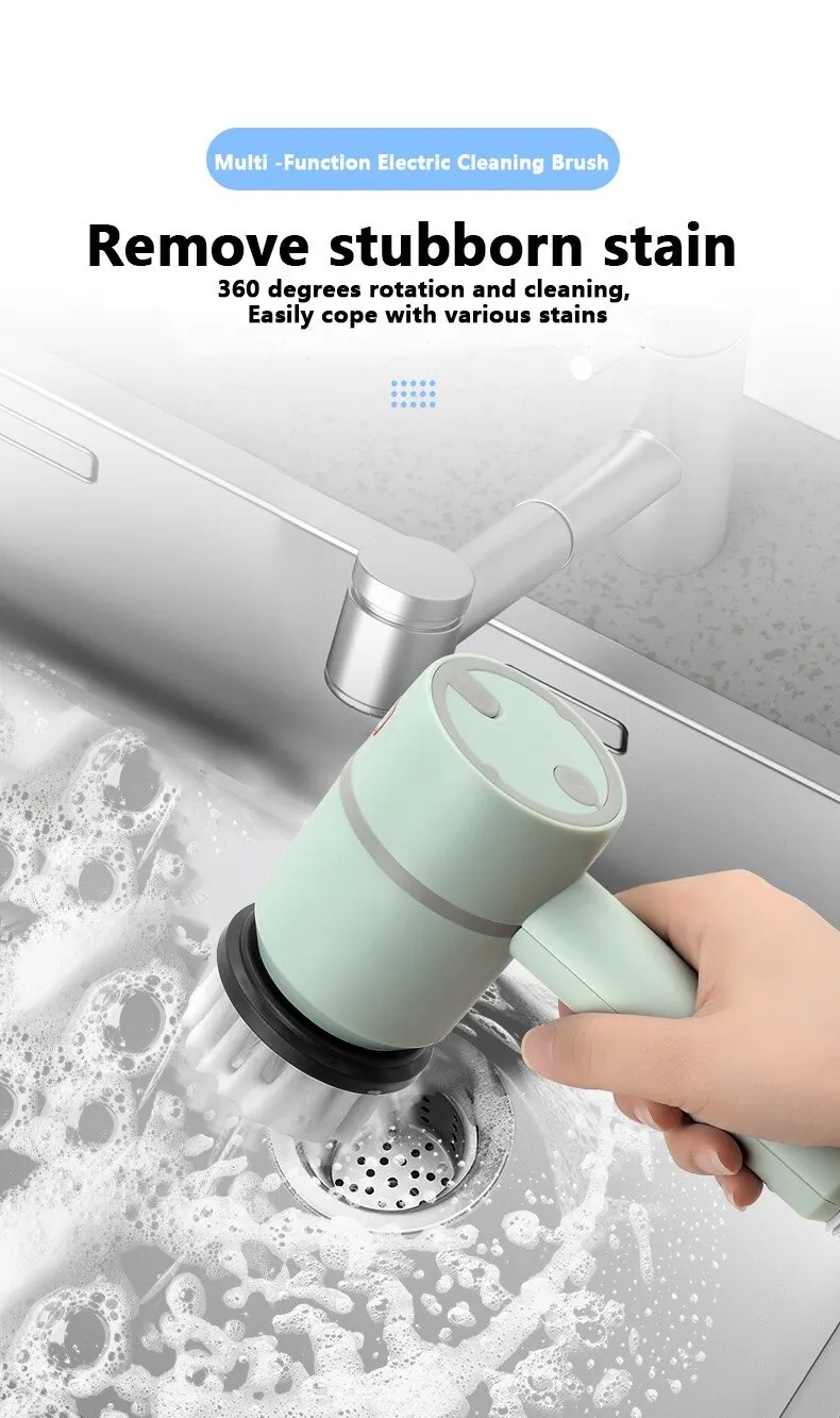 Cepillo de limpieza eléctrico 3 en 1, multifuncional, para el hogar, con USB, giratorio y eléctrico