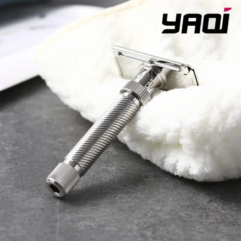 수염 면도기 Yaqi Ultima 슬로프 스테인레스 스틸 조정 가능한 경사 헤드 남성용 안전 면도기 수집품 남자 친구를위한 선물