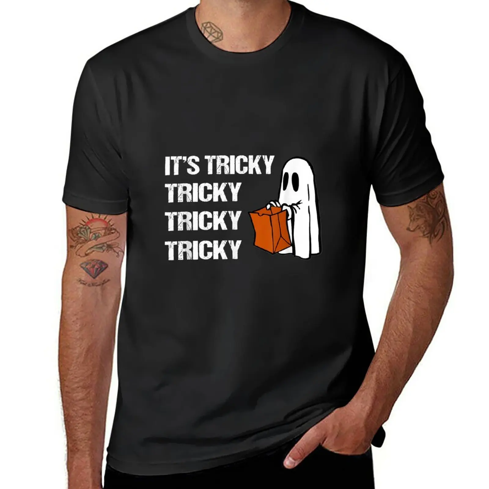 

Its Tricky Ghost Boo Funny Halloween Custome T-Shirt for a boy shirts graphic tees vintage korean fashion mens white t shirts