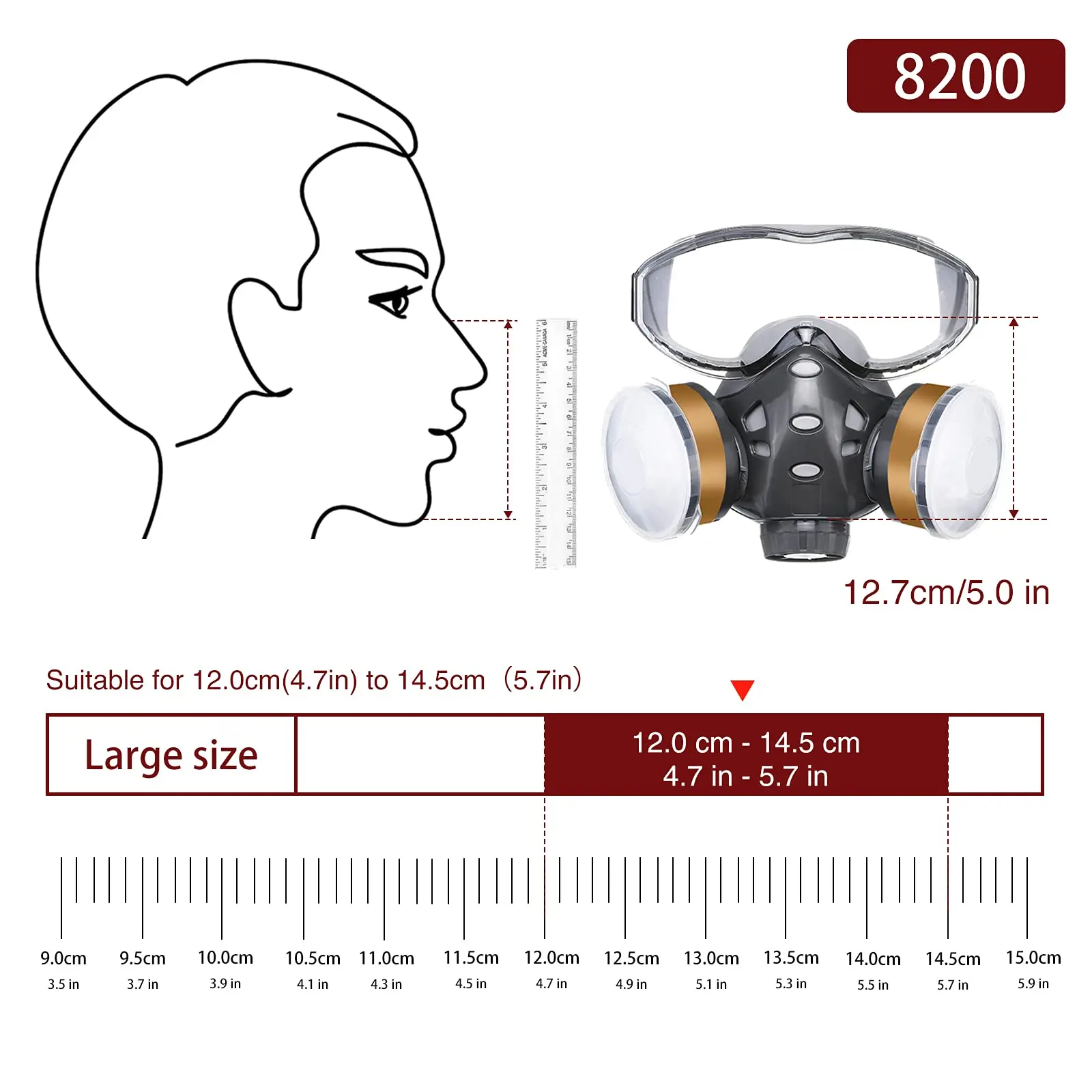 Gas Mask Anti-Fog Goggles Anti-Dust Work Protection Mask Half Face Chemical Respirator Spraying Pesticides Painting