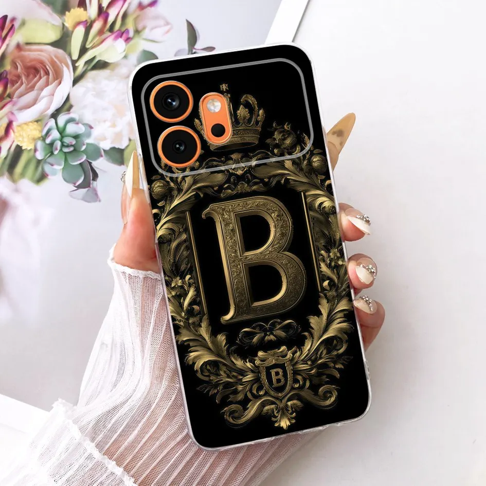 Fashionable Crown Initials Silicone Phone Case Cover, Soft and Stylish