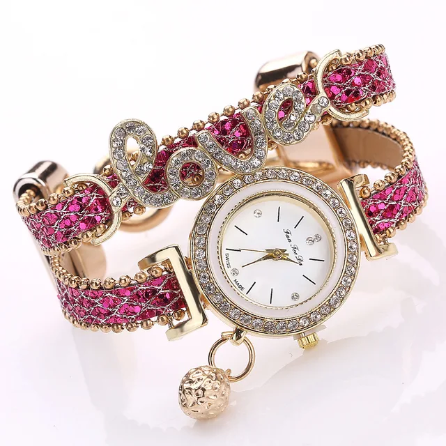 Watch For Women Watches 2022 Best Selling Products Luxury Brand Reloj Mujer Rhinestone Letter LOVE Circle Bracelet Watch Persona 4