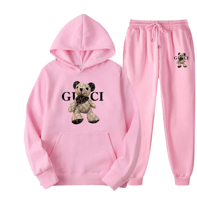 Casual Men's Sets 2-Piece Suit O-Neck Plus Fleece Pullover Hip Hop Brand Funny Letter Printed Fashion Sweatshirts Sweatpants