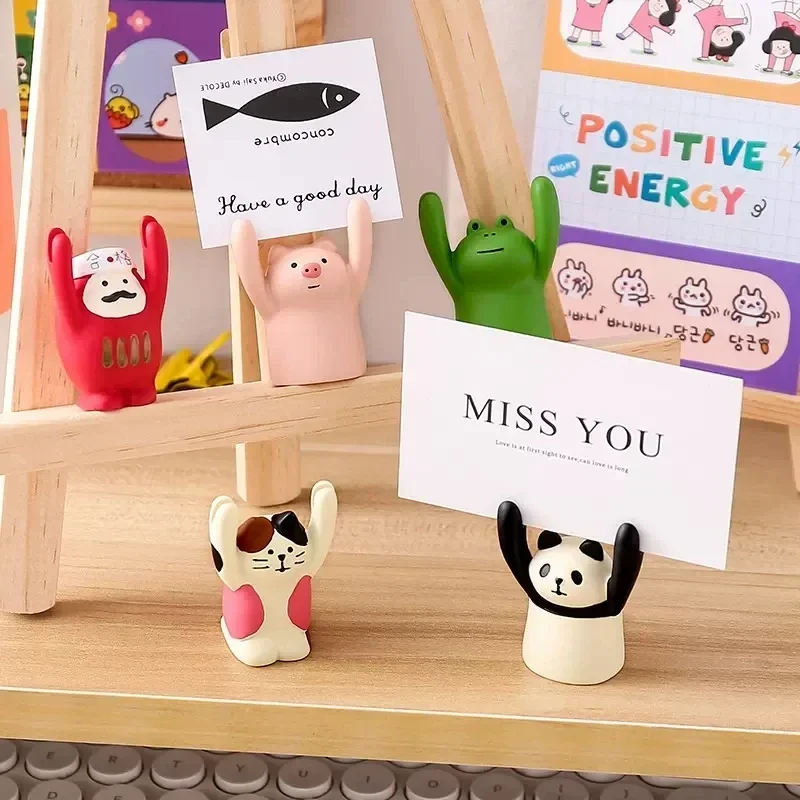 Card Display Stand Creative Cartoon Card Holder Kawaii Memo Clips