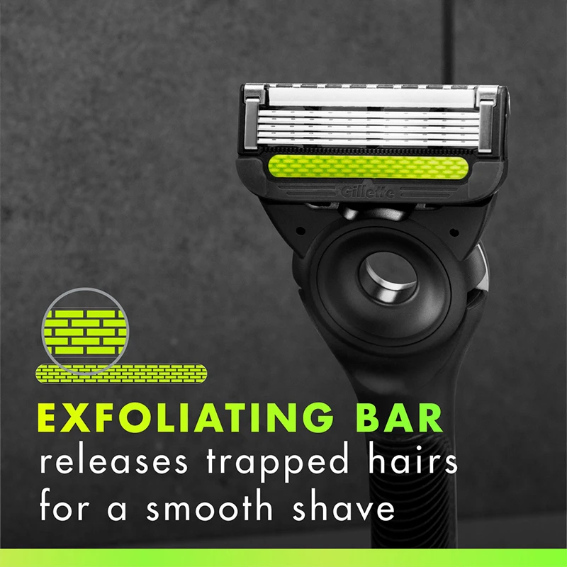 Gillette Labs Razor Aurora Series Flexdisc Manual Safety Shaver Shaving Machine 2pcs 5-Layer Blade Refills with Magnetic Stand