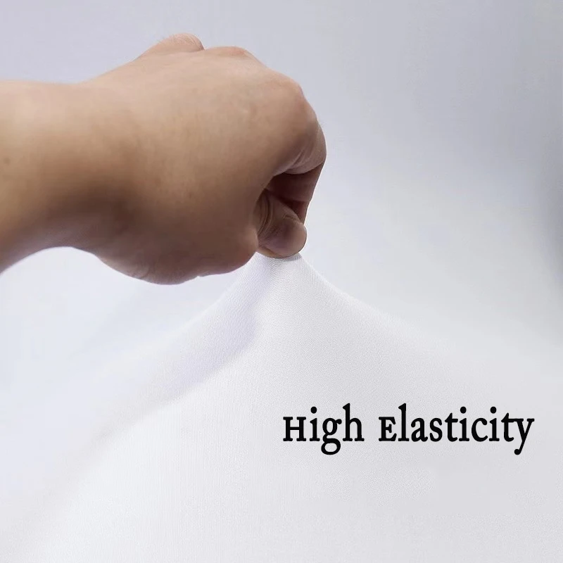 1pc White Thick High Elastic Stretch Chair Cover Wedding Spandex Pleated Skirt Chair Slipcovers for Party Banquet Decoration 3