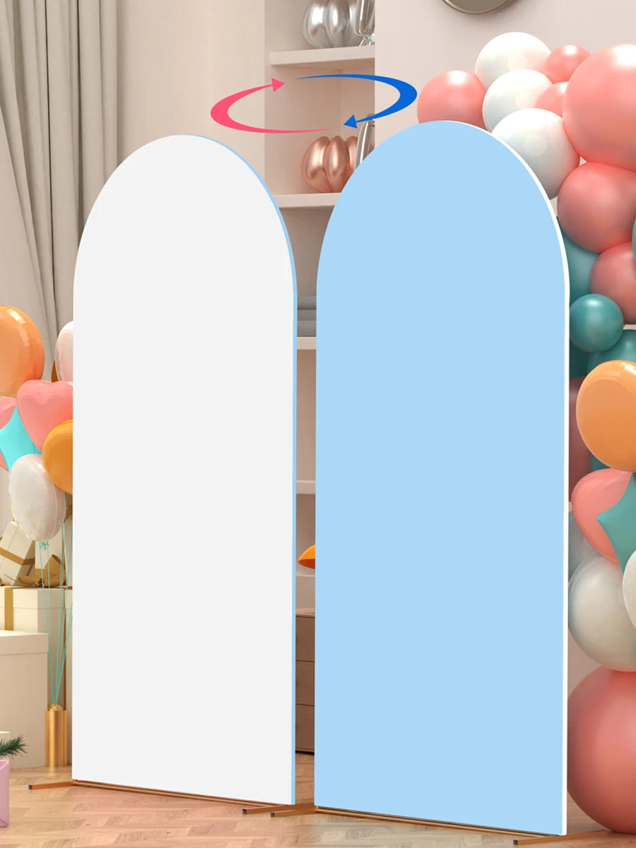 1 Stück, weiß-blauer Hochzeitsbogenbezug, doppelseitiger, zweifarbiger Polyester-Hochzeitsbogenbezug, geeignet für Geburtstagsfeiern, Abschlussfeiern, Hochzeiten, Geschenkeveranstaltungen, Gartendekorationen – Detail 2