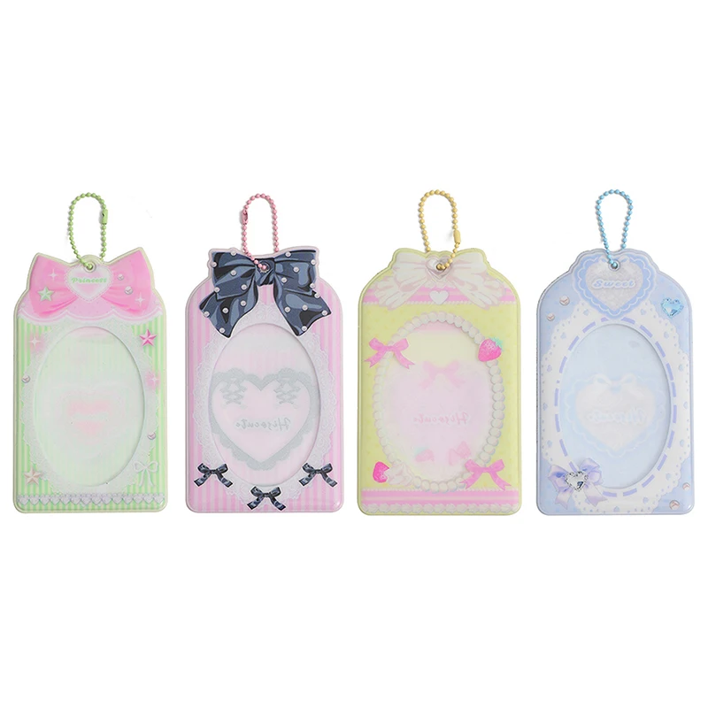 

Girly Bow Keychains Harajuku PVC Pendant Idol Picture Frame Girls Creative Key Chain Gifts Bag Accessories