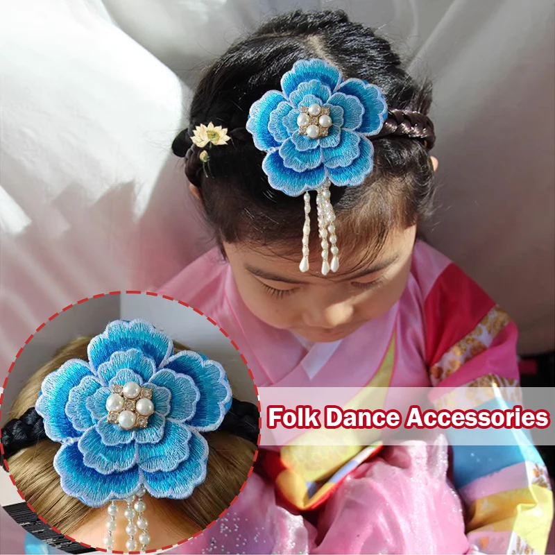 Korean Hanbok Hair Hoop Headdress Korean Traditional Folk Hair Accessories Stage Performance Hairband Women Ethnic Hairband