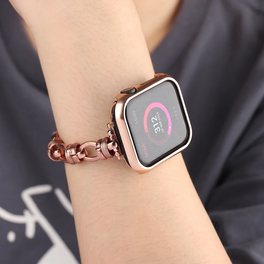 Metal strap For Apple Watch Series Ultra/2 9 8 7 45mm 41mm 6 5 4 SE 44mm 40mm Stainless steel chain wristband iwatch 3 42mm 38mm