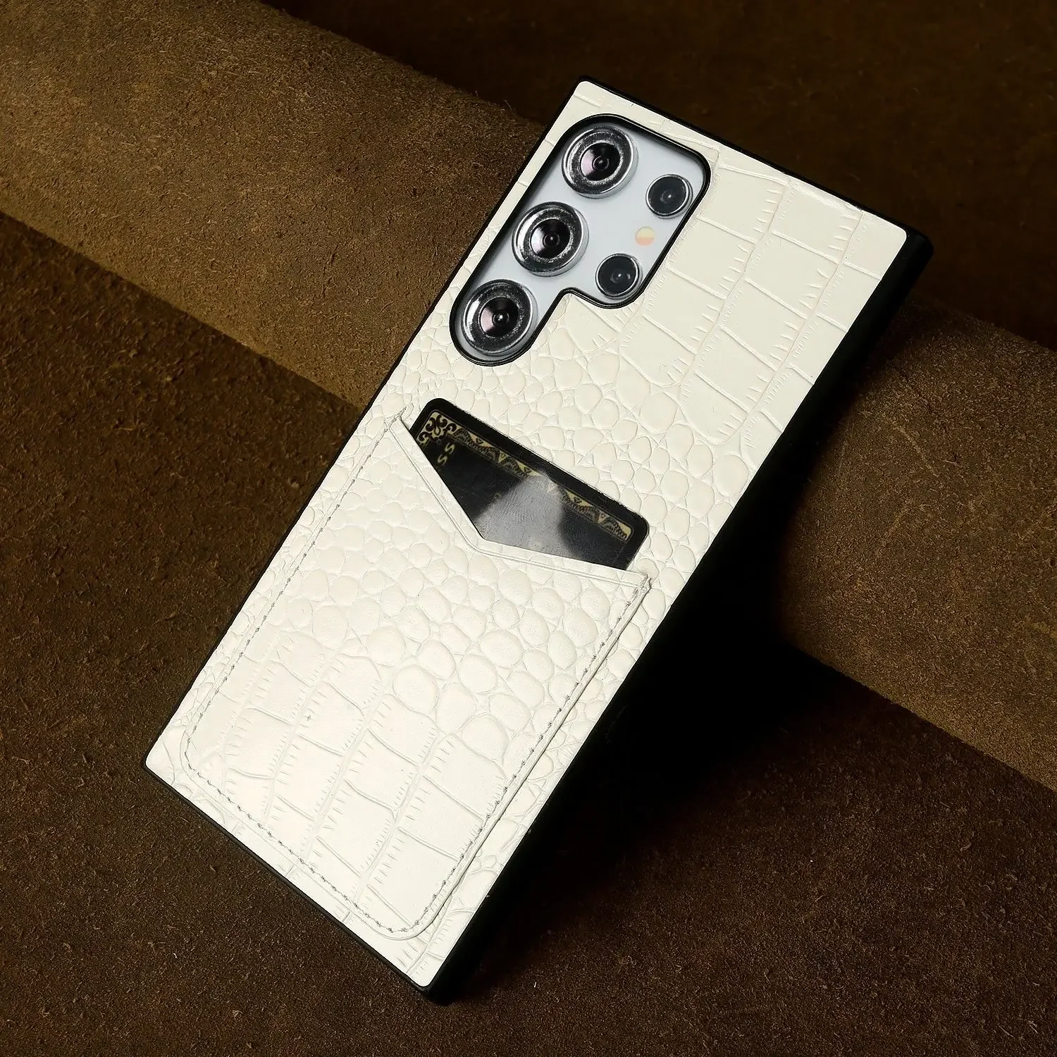 Premium Genuine Leather Full-Wrap Phone Case with Card Holder